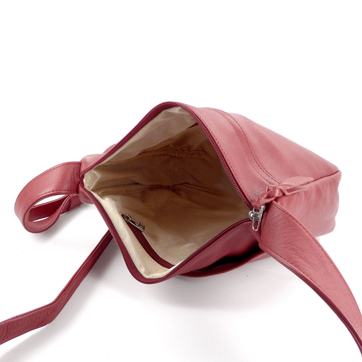 Sven Multi-Zip Leather Crossbody Bag Taupe