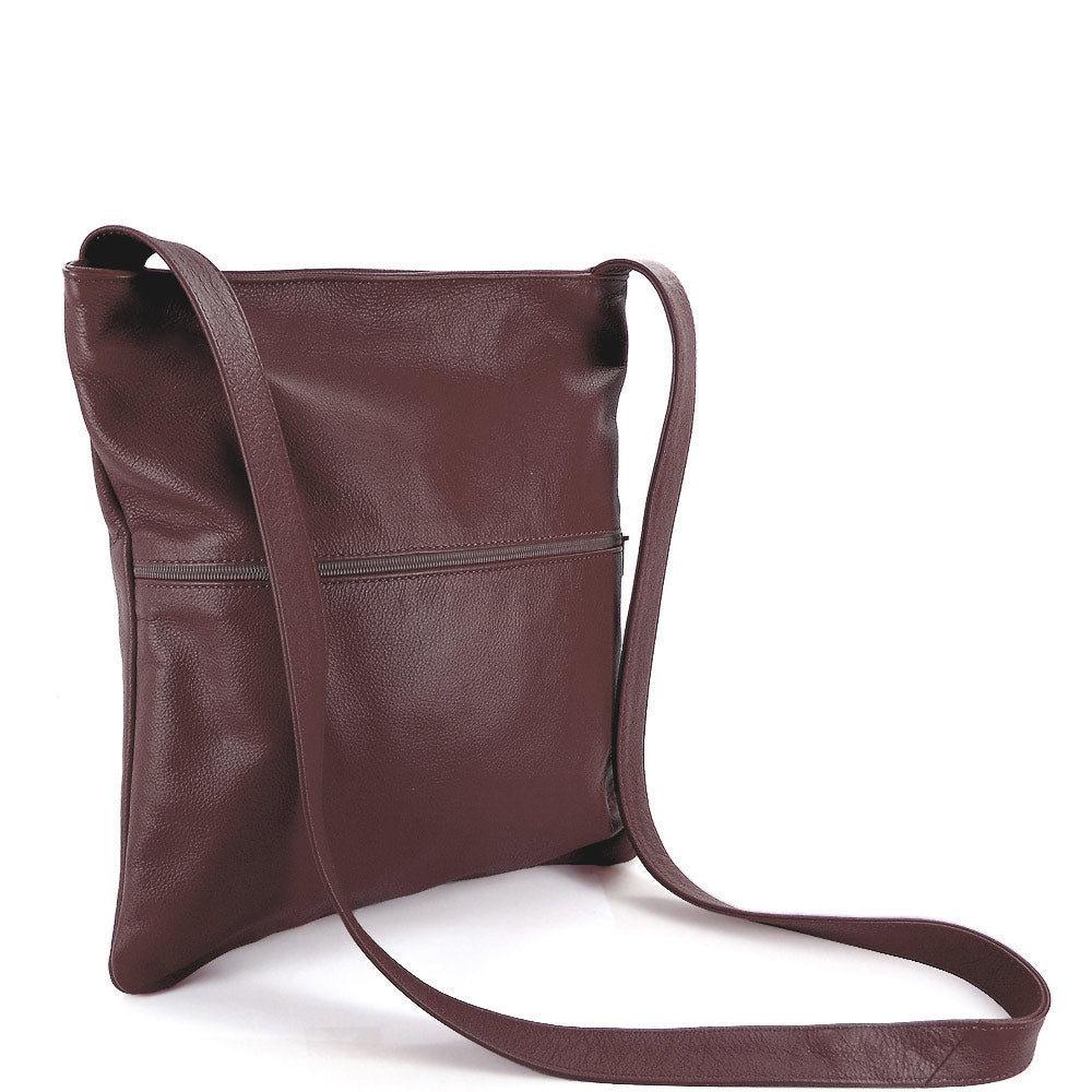 Vertical Crossbody Satchel - Womens Leather Shoulder Bag with