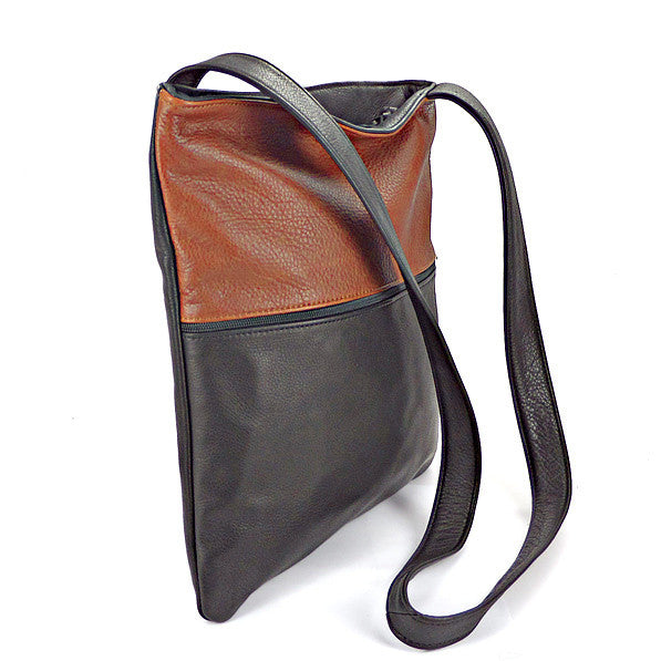 Sven colorblock lightweight vertical leather crossbody bag