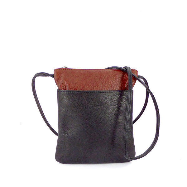 Sven colorblock mini 2-zip leather crossbody bag